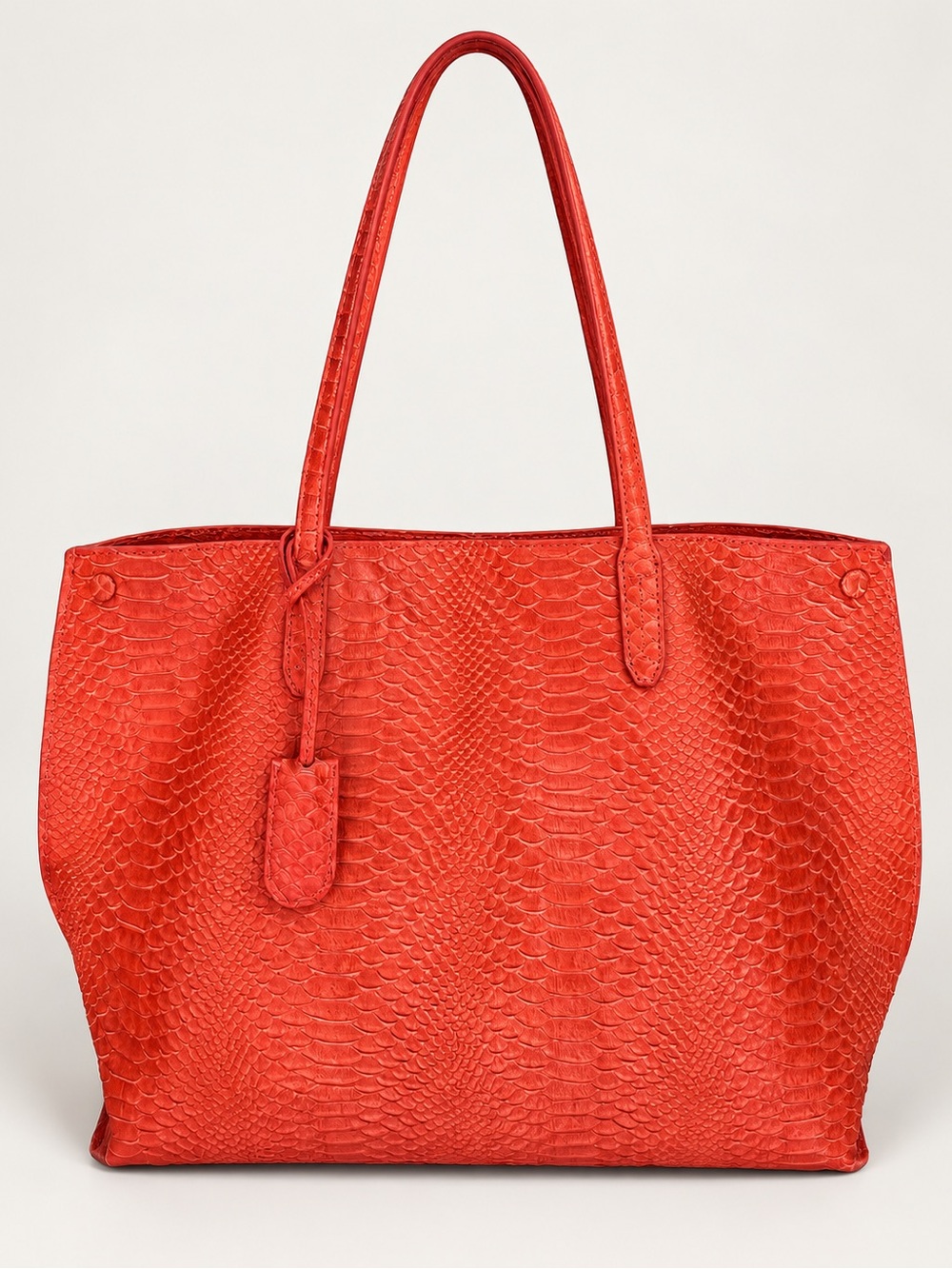 Etienne Aigner Red Reptile Embossed Tote